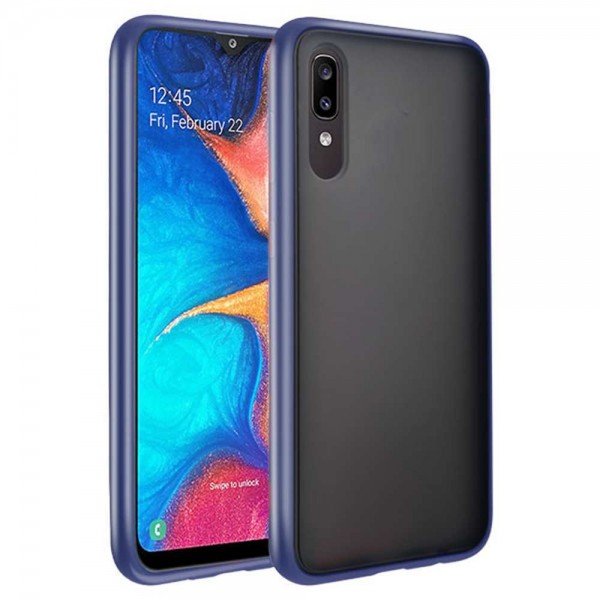 Wholesale Samsung Galaxy A10E Slim Matte Hybrid Bumper Case (Blue)